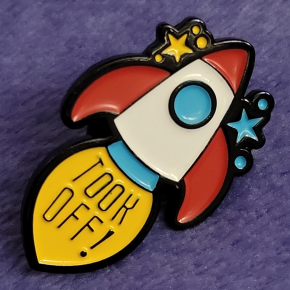 TOOK OFF Rocket And Stars Enamel Pin - Picture 7 of 11